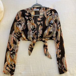 Urban Outfitters Tie Front Crop Top